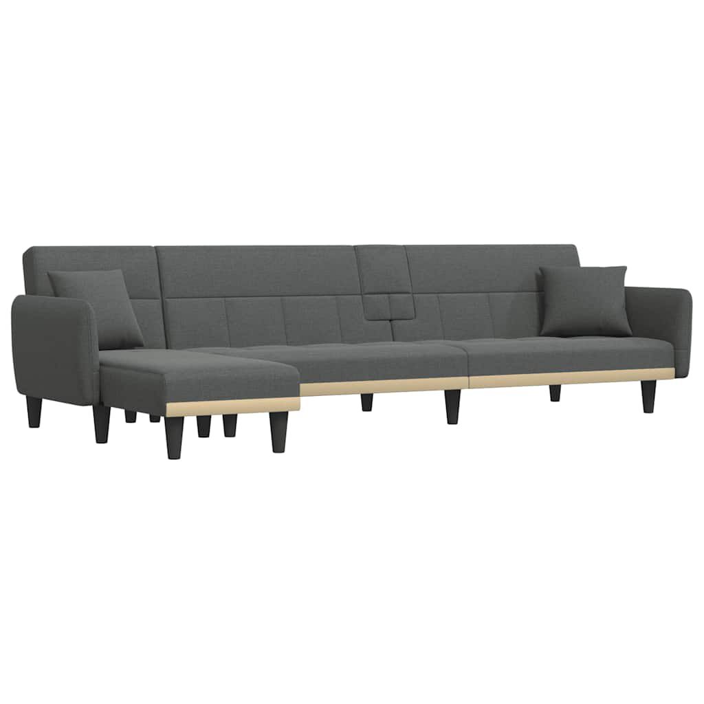 vidaXL Καναπές Κρεβάτι Γωνιακός Σκ. Γκρι 275x140x70 εκ. Υφασμάτινος