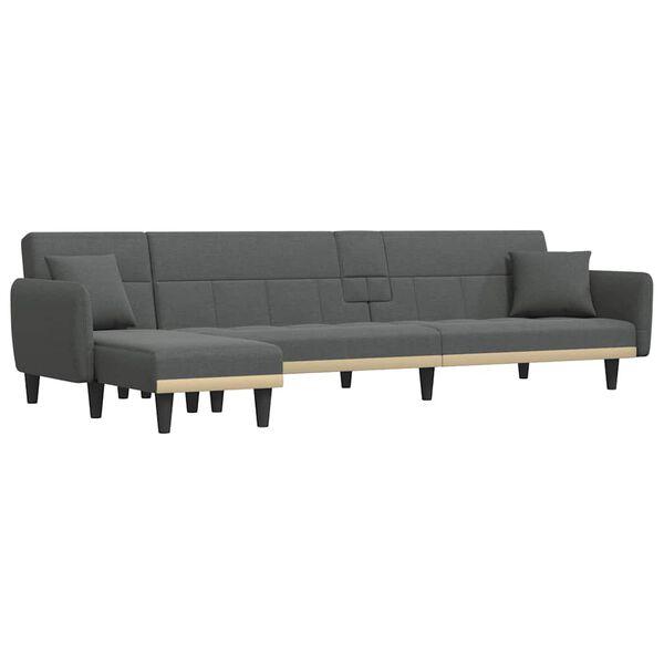 vidaXL Καναπές Κρεβάτι Γωνιακός Σκ. Γκρι 275x140x70 εκ. Υφασμάτινος
