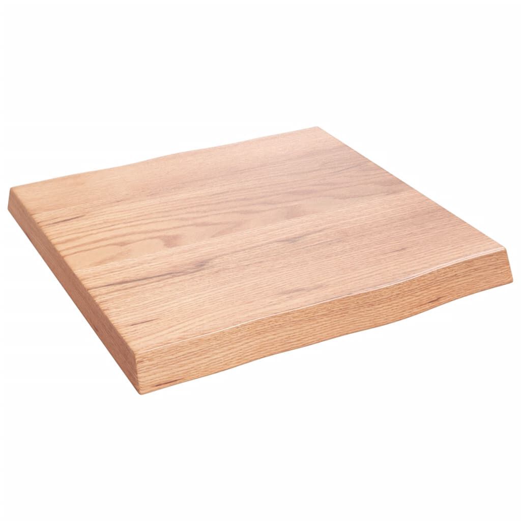 vidaXL Επιφ Τραπεζιού Αν Καφέ 40x40x(2-4)εκ. Ακατέργ. Μασίφ Ξύλο Δρυός