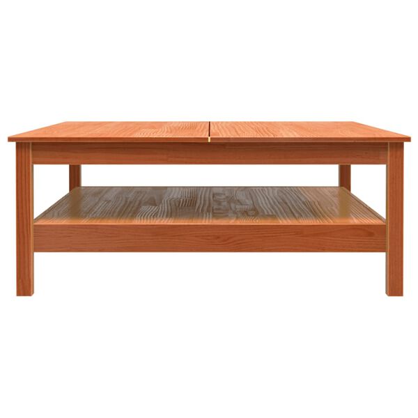 vidaXL Τραπεζάκι Σαλονιού Καφέ Κεριού 100x100x40 εκ. Μασίφ Ξύλο Πεύκου