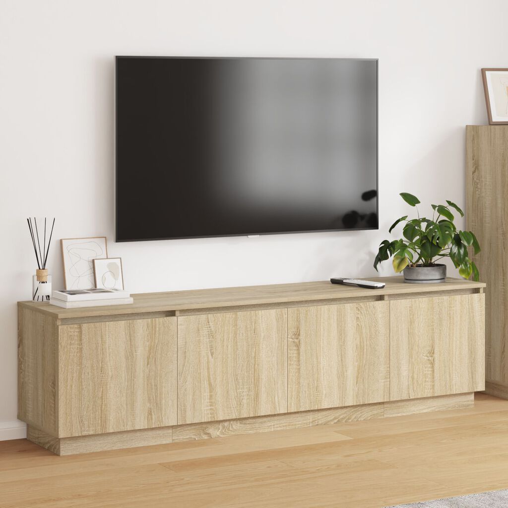 vidaXL Ντουλάπι τηλεόρασης με LED Σολονά Οξιά 180x38x49 εκ. Επεξεργασμένο ξύλο