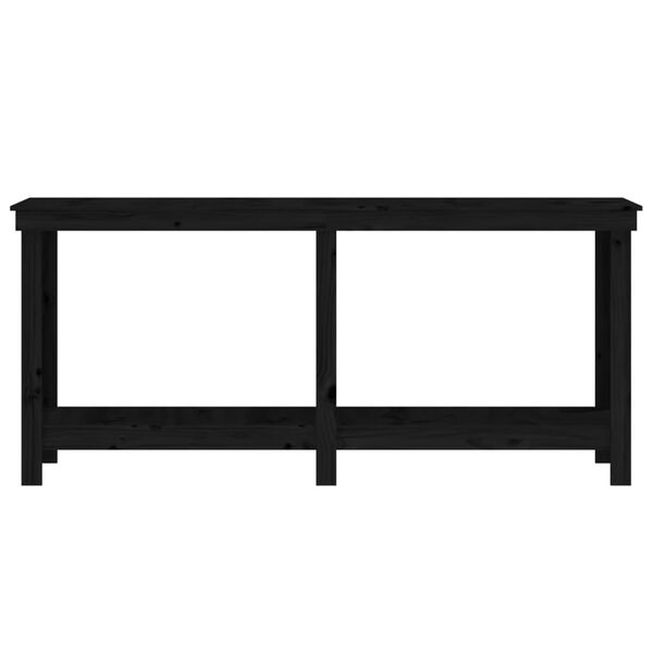 vidaXL Πάγκος Εργασίας Μαύρος 180x50x80 εκ. από Μασίφ Ξύλο Πεύκου