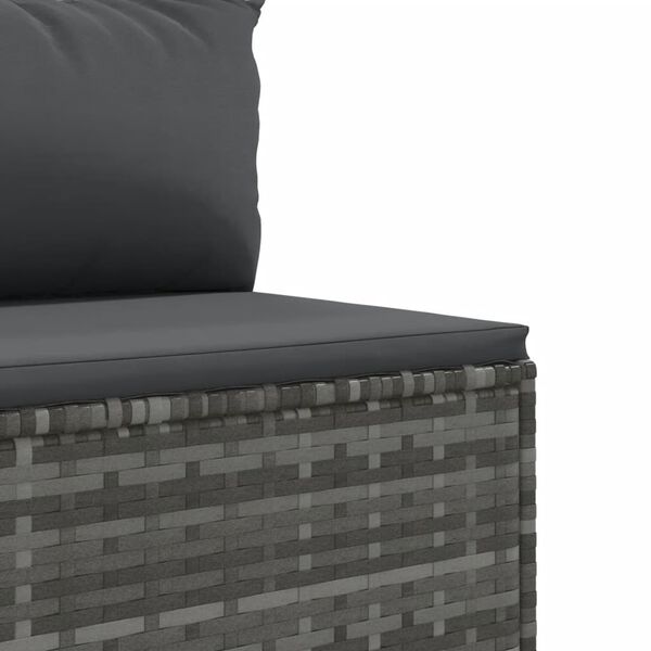 vidaXL Σαλόνι Κήπου 6 Τεμαχίων από Γκρι Συνθετικό Ρατάν με Μαξιλάρια