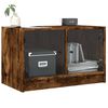 vidaXL Βοηθητικό Ντουλάπι Καπνιστή Δρυς 68x37x42 εκ. Γυάλινες Πόρτες