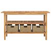 vidaXL Έπιπλο Μπάνιου με Κρεμ Μαρμάρινους Νιπτήρες από Ξύλο Teak