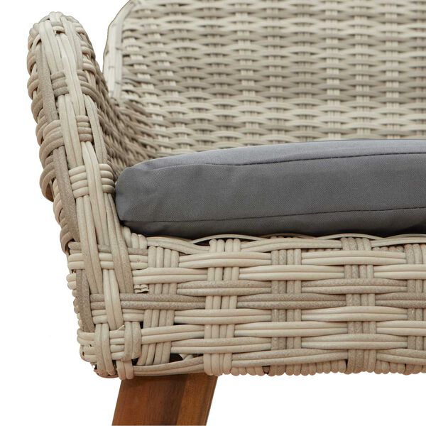 vidaXL Σετ τραπεζαρίας 5 pcs Ανοιχτό γκρι Πολυ ράταν