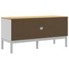 vidaXL Έπιπλο Τηλεόρασης FLORO Λευκό 114x43x55εκ από Μασίφ Ξύλο Πεύκου
