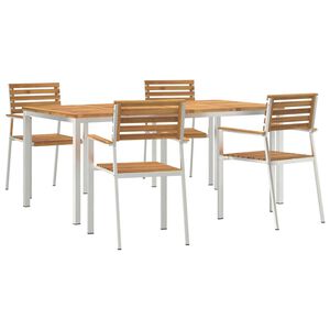 vidaXL ΣετΤραπεζαρίαςΚήπου 5 pcs Καφέ Στερεό Ακακία