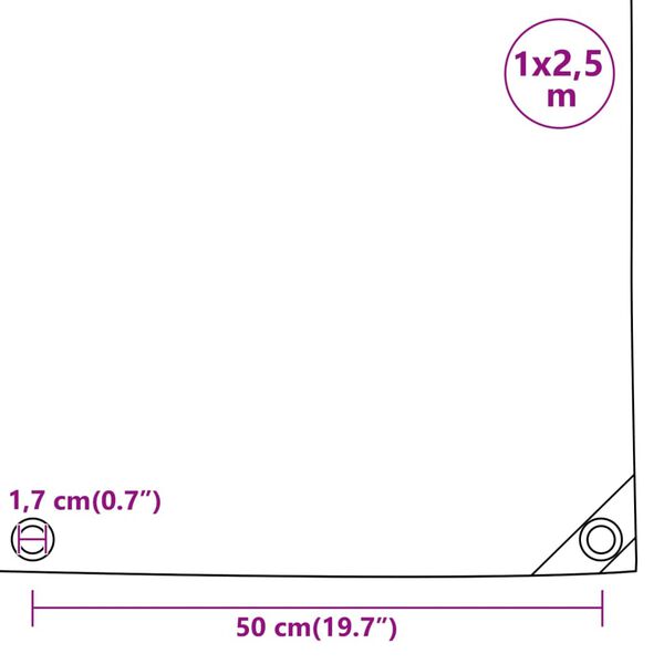 vidaXL Μουσαμάς Πράσινη 1 x 2,5 μ. 650 γρ./μ²