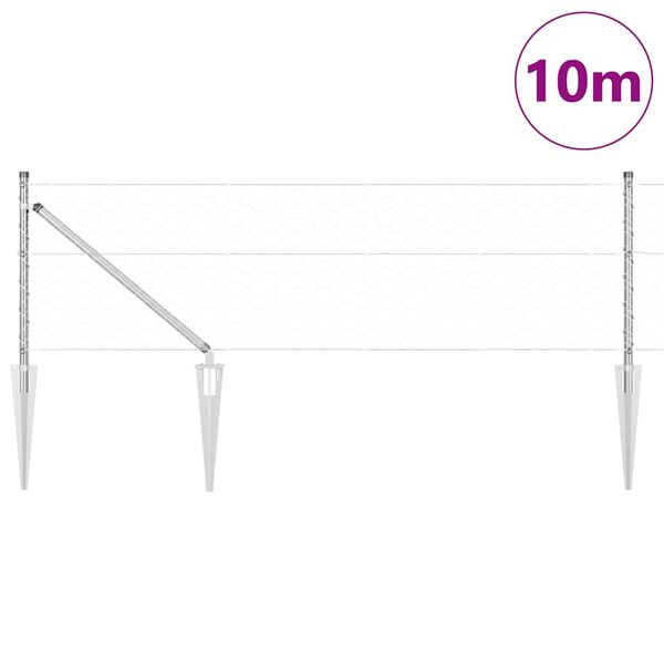 vidaXL &Sigma;&tau;ύ&lambda;&omicron;&sigmaf; &Pi;&epsilon;&rho;&iota;&phi;&rho;ά&xi;&epsilon;&omega;&nu; &Alpha;&sigma;&eta;&mu;ί 10 x 0,6 m (50 mm &pi;&lambda;έ&gamma;&mu;&alpha;) &Alpha;&tau;&sigma;ά&lambda;&iota;