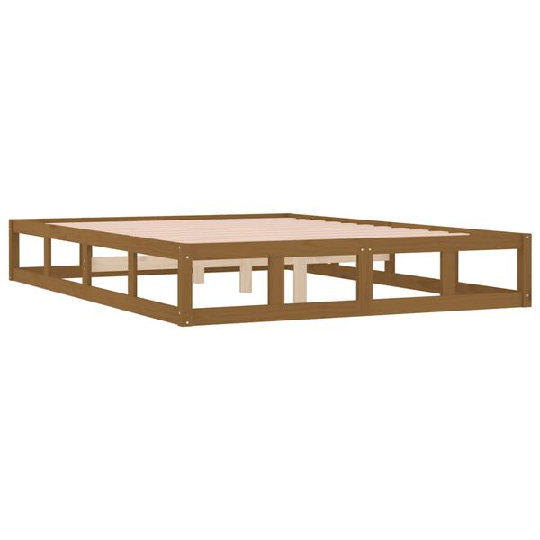 vidaXL Πλαίσιο Κρεβατιού Μελί 120x190 εκ. Μασίφ Ξύλο Small Double