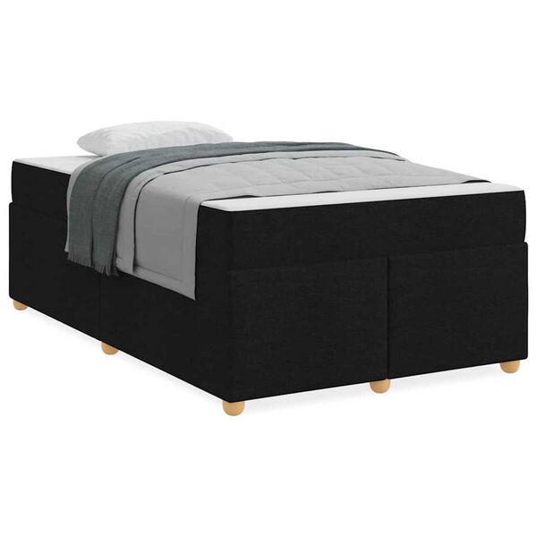 vidaXL Σκελετός Κρεβατιού με στρώμα Μαύρο 120 x 190 cm ύφασμα
