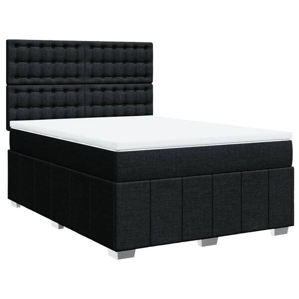 vidaXL &Kappa;&rho;&epsilon;&beta;ά&tau;&iota; Boxspring &mu;&epsilon; &Sigma;&tau;&rho;ώ&mu;&alpha; &Mu;&alpha;ύ&rho;&omicron; 140x190 &epsilon;&kappa;. &Upsilon;&phi;&alpha;&sigma;&mu;ά&tau;&iota;&nu;&omicron;