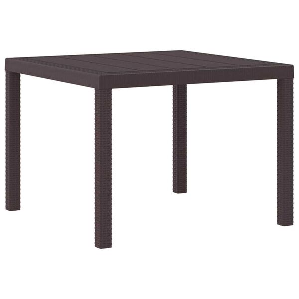 vidaXL Τραπέζι Κήπου Καφέ 100 x 100 x 73 εκ συνθετικό ρατάν