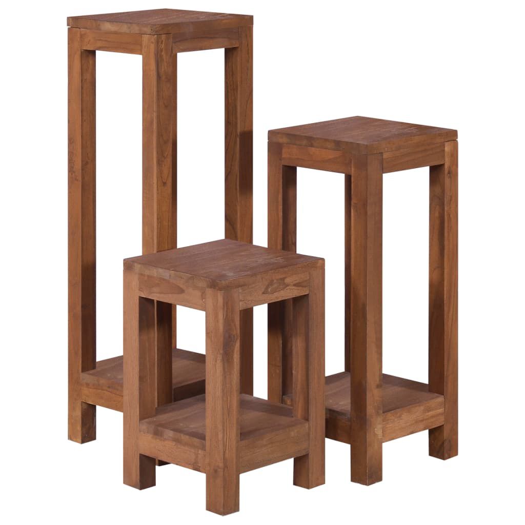 vidaXL Ανθοστήλες 3 τεμ. από Μασίφ Ξύλο Teak