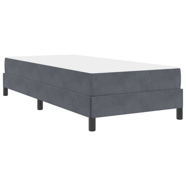 vidaXL Κρεβάτι box spring με στρώμα Σκούρο Γκρι 80 x 210 cm Βελούδο