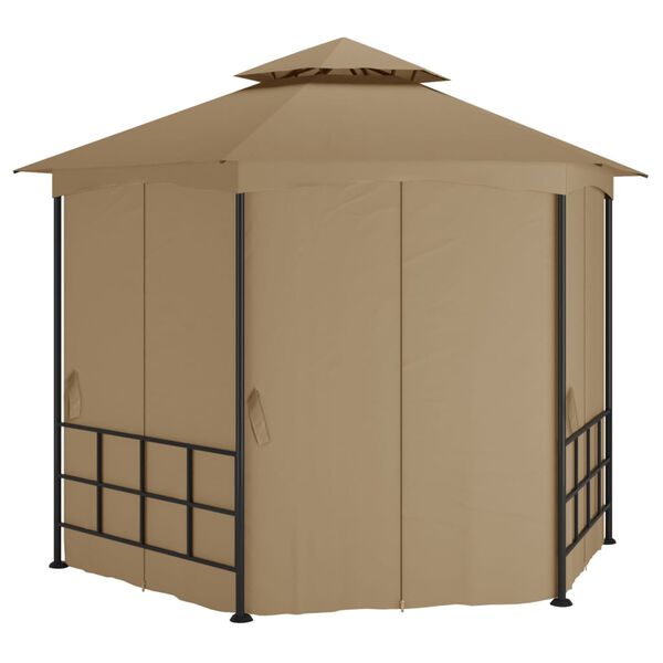 vidaXL Κιόσκι με Πλευρικά Τοιχώματα Taupe 3,1 x 2,7 μ.