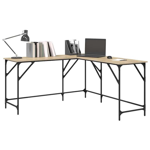 vidaXL Γραφείο Sonoma Δρυς 149 x 149 x 75 εκ. από Επεξεργασμένο Ξύλο