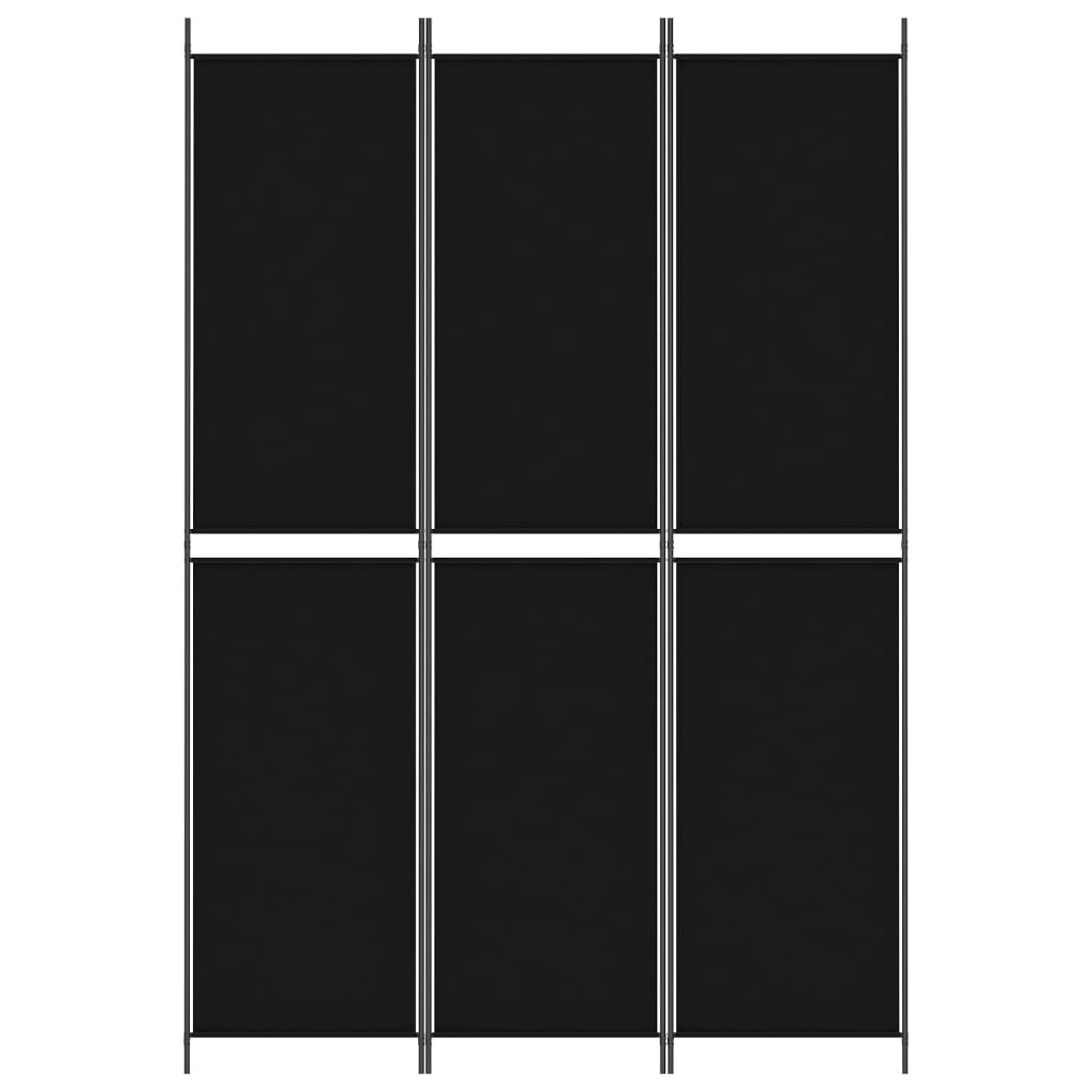 vidaXL Διαχωριστικό Δωματίου με 3 Πάνελ Μαύρο 150x220 εκ. από Ύφασμα