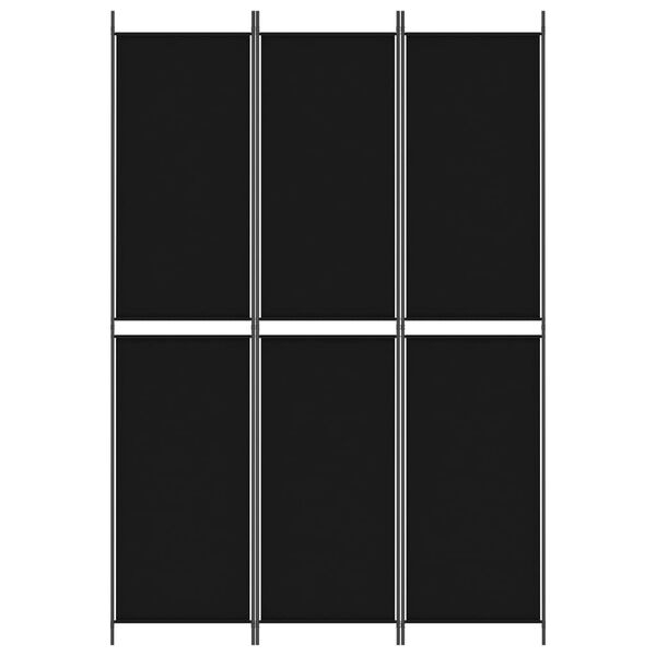 vidaXL Διαχωριστικό Δωματίου με 3 Πάνελ Μαύρο 150x220 εκ. από Ύφασμα