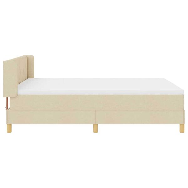 vidaXL Κρεβάτι με Ελατήρια με στρώμα Κρεμ 160 x 200 cm ύφασμα