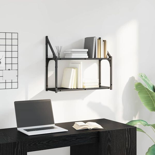 vidaXL Ράφι Τοίχου Μαύρη δρυς 60 x 21 x 51 cm Επεξεργασμένο ξύλο