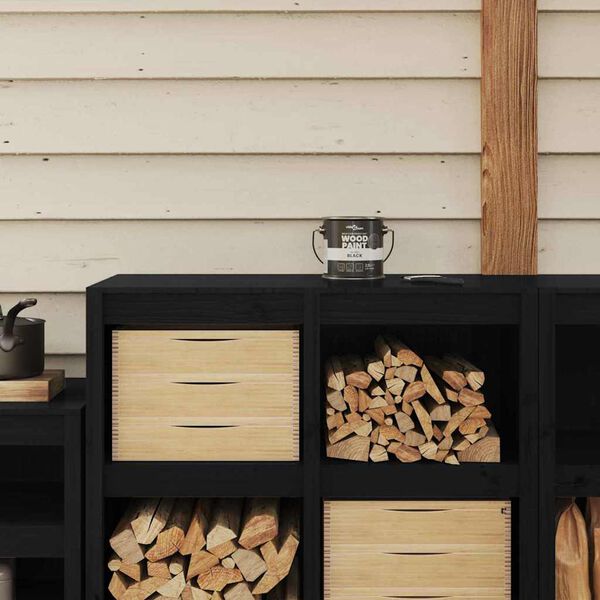 vidaXL Βαφή ξύλου Μαύρο 16,5 x 16,5 x 16 εκ. Εκτύπωση τοίχου