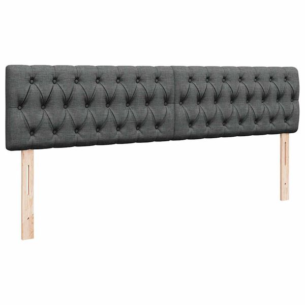 vidaXL Οθωμανικό κρεβάτι με στρώμα & LEDs Σκούρο γκρι 160x200cm ύφασμα