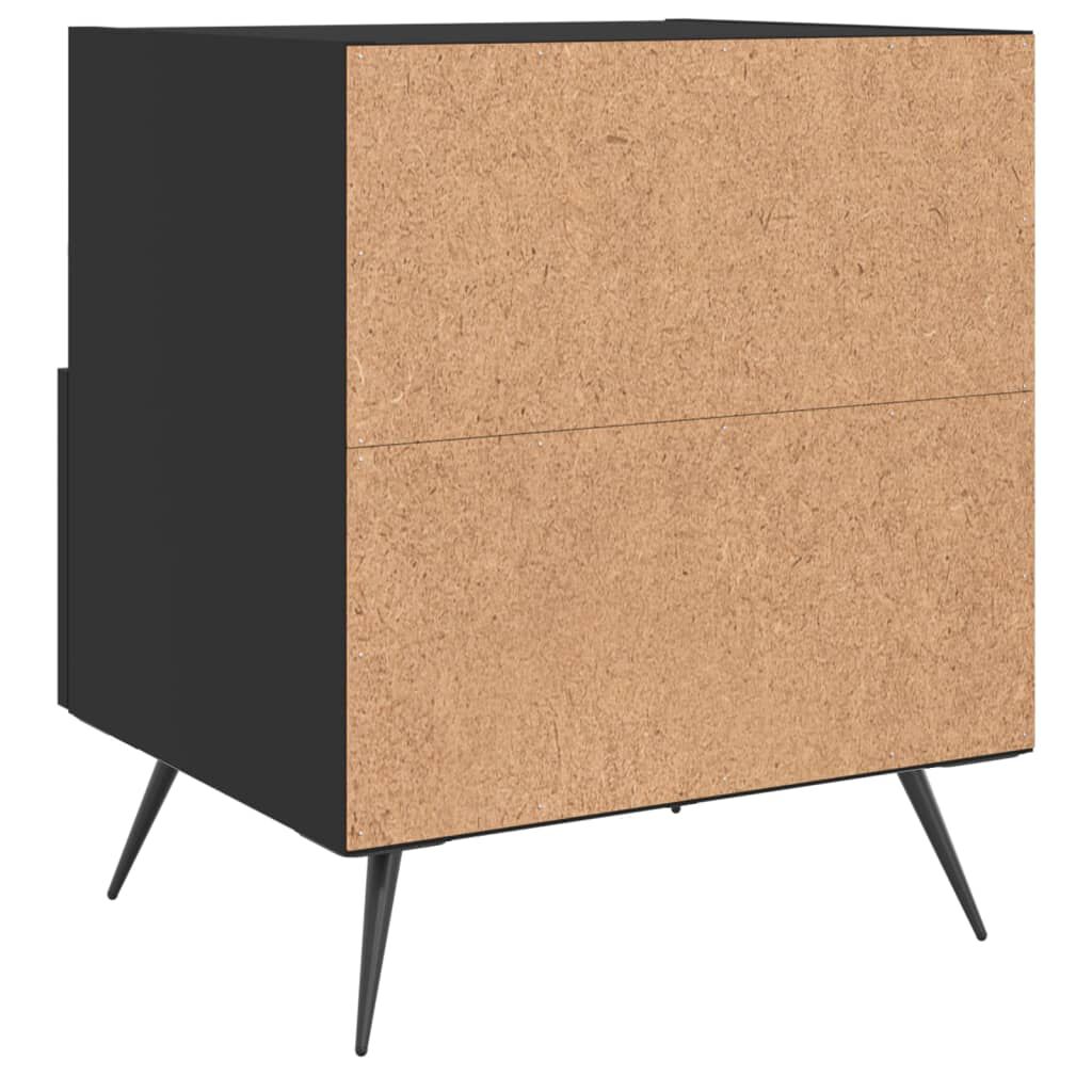 vidaXL Κομοδίνα 2 τεμ. Μαύρα 40 x 35 x 47,5 εκ. από Επεξεργασμένο Ξύλο