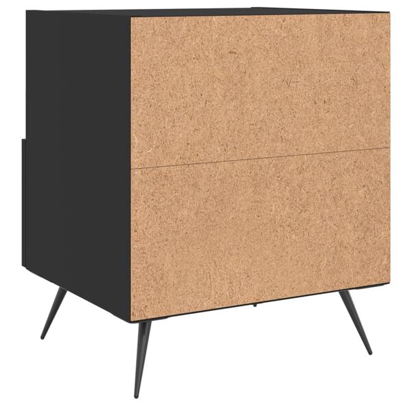 vidaXL Κομοδίνα 2 τεμ. Μαύρα 40 x 35 x 47,5 εκ. από Επεξεργασμένο Ξύλο
