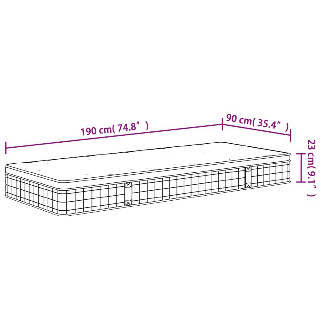vidaXL Στρώμα με Bonnell Springs Medium 90x190 εκ. Μονό