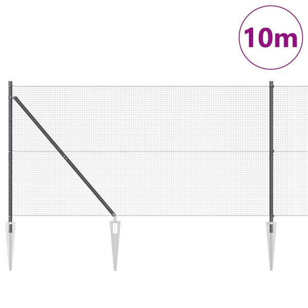 vidaXL Φράχτης με Στήλες. Γκρι 1.4 x 10 m Ατσάλι