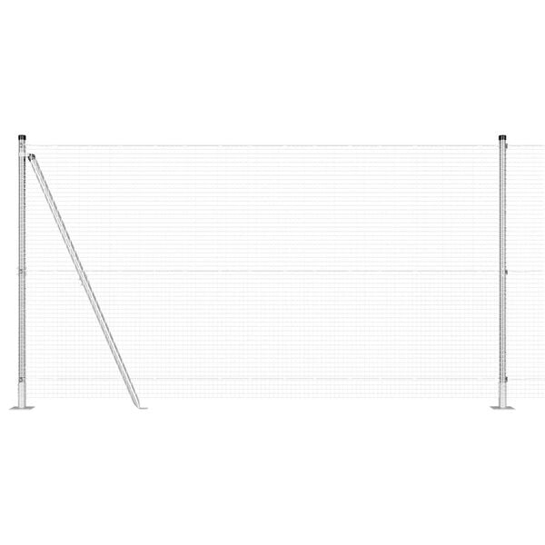 vidaXL Γαλβανισμένος Φράχτης με 13 Φλατ Πόλους 1.2x50 μ Γαλβανισμένο Ατσάλι