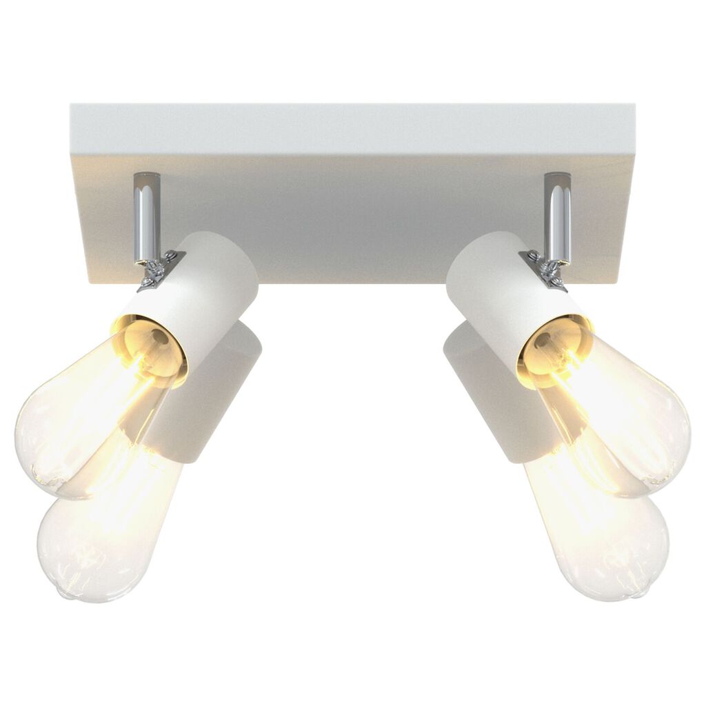 vidaXL Ceiling Spotlight 4 Way Adjustable Λευκό E27