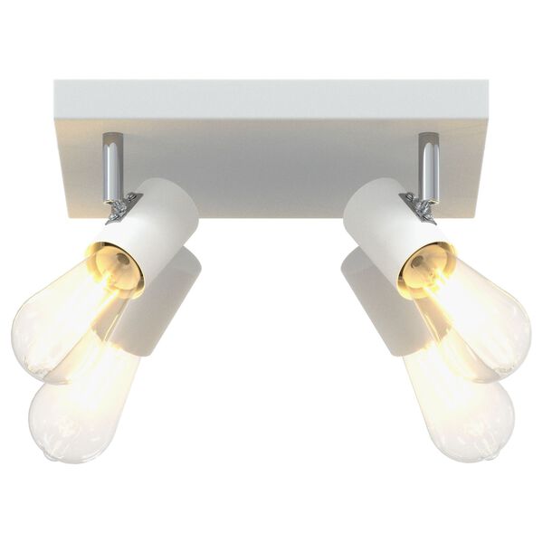 vidaXL Ceiling Spotlight 4 Way Adjustable Λευκό E27