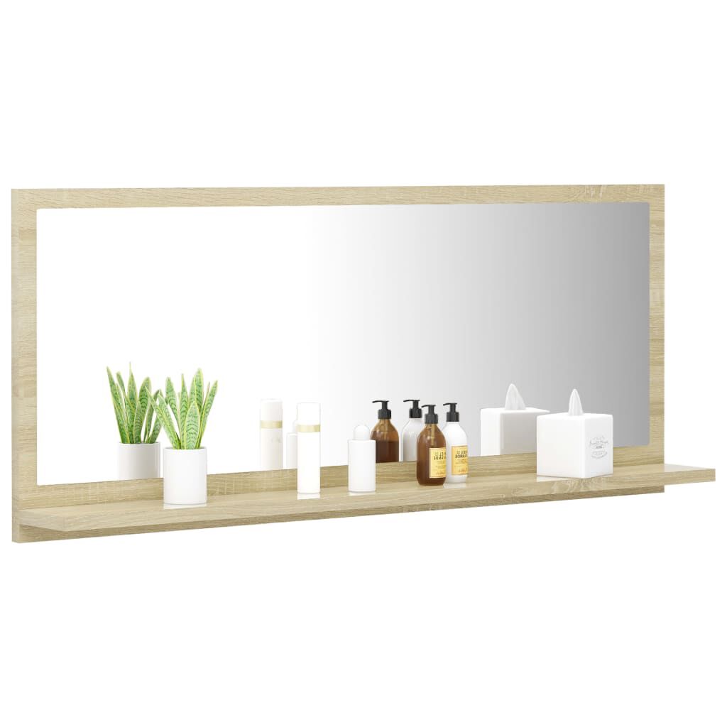 vidaXL Καθρέφτης Μπάνιου Sonoma Δρυς 90 x 10,5 x 37 εκ. Μοριοσανίδα