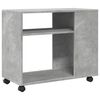 vidaXL Βοηθητικό Τραπέζι με Ρόδες Γκρι Σκυρ 70x35x60 εκ Επεξ. Ξύλο