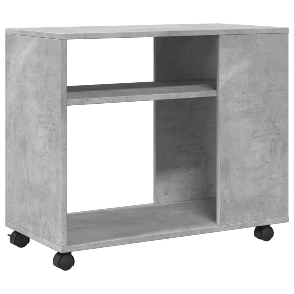 vidaXL Βοηθητικό Τραπέζι με Ρόδες Γκρι Σκυρ 70x35x60 εκ Επεξ. Ξύλο