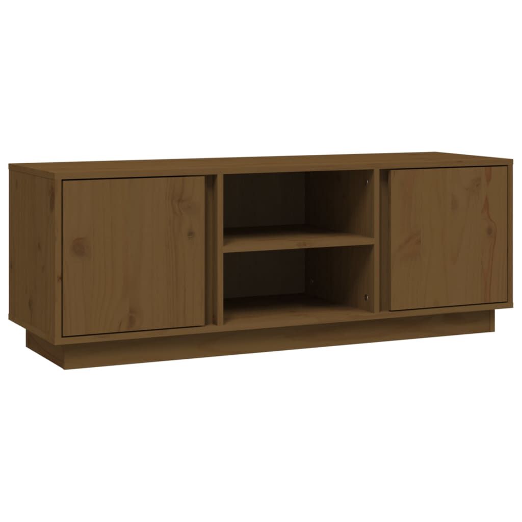 vidaXL Έπιπλο Τηλεόρασης Καφέ Μελί 110x35x40,5εκ από Μασίφ Ξύλο Πεύκου