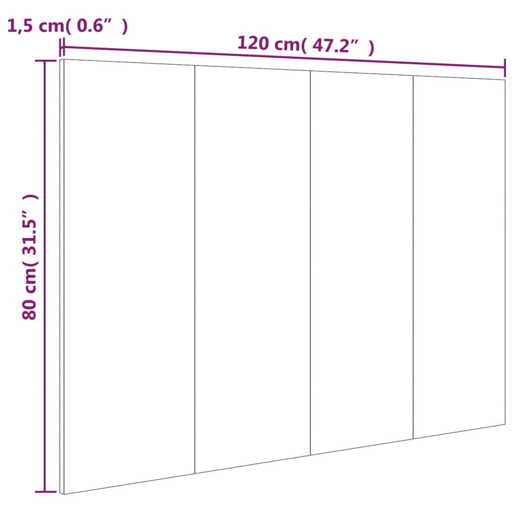 vidaXL Κεφαλάρι Κρεβατιού Sonoma Δρυς 120x1,5x80 εκ. Επεξεργ. Ξύλο