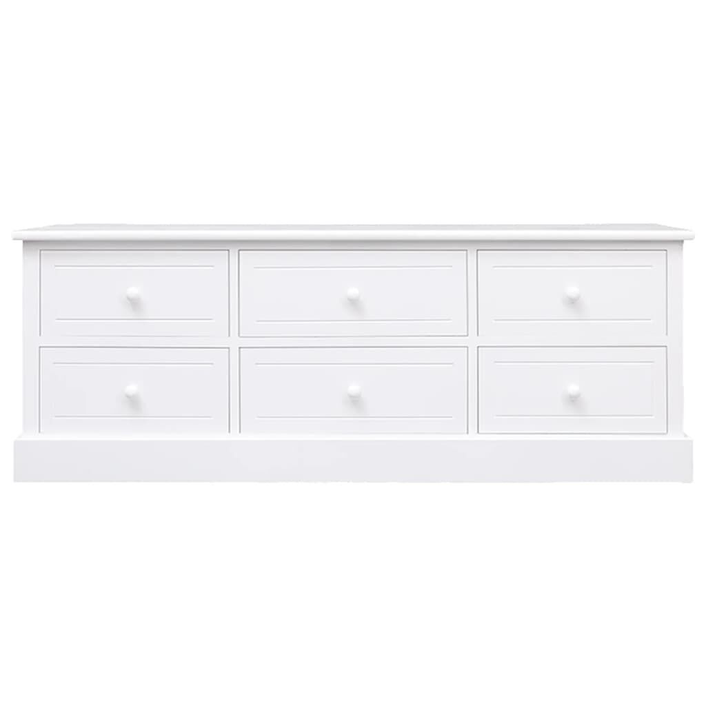 vidaXL Έπιπλο Τηλεόρασης Λευκό 108x30x40 εκ. από Μασίφ Ξύλο Παυλώνιας