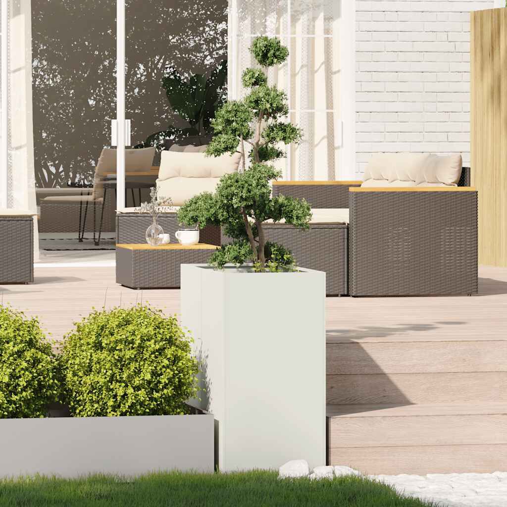 vidaXL Ζαρντινιέρα Λευκή 40x80x80 εκ. από Χάλυβα