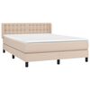 vidaXL Κρεβάτι Boxspring με Στρώμα Καπουτσίνο 140x190εκ.από Συνθ.Δέρμα