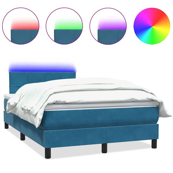 vidaXL &Kappa;&rho;&epsilon;&beta;ά&tau;&iota; Boxspring &mu;&epsilon; &Sigma;&tau;&rho;ώ&mu;&alpha; & LED &Sigma;&kappa;&omicron;ύ&rho;&omicron; &Mu;&pi;&lambda;&epsilon; 120x210 &epsilon;&kappa;. &Beta;&epsilon;&lambda;&omicron;ύ&delta;&iota;&nu;&omicron;