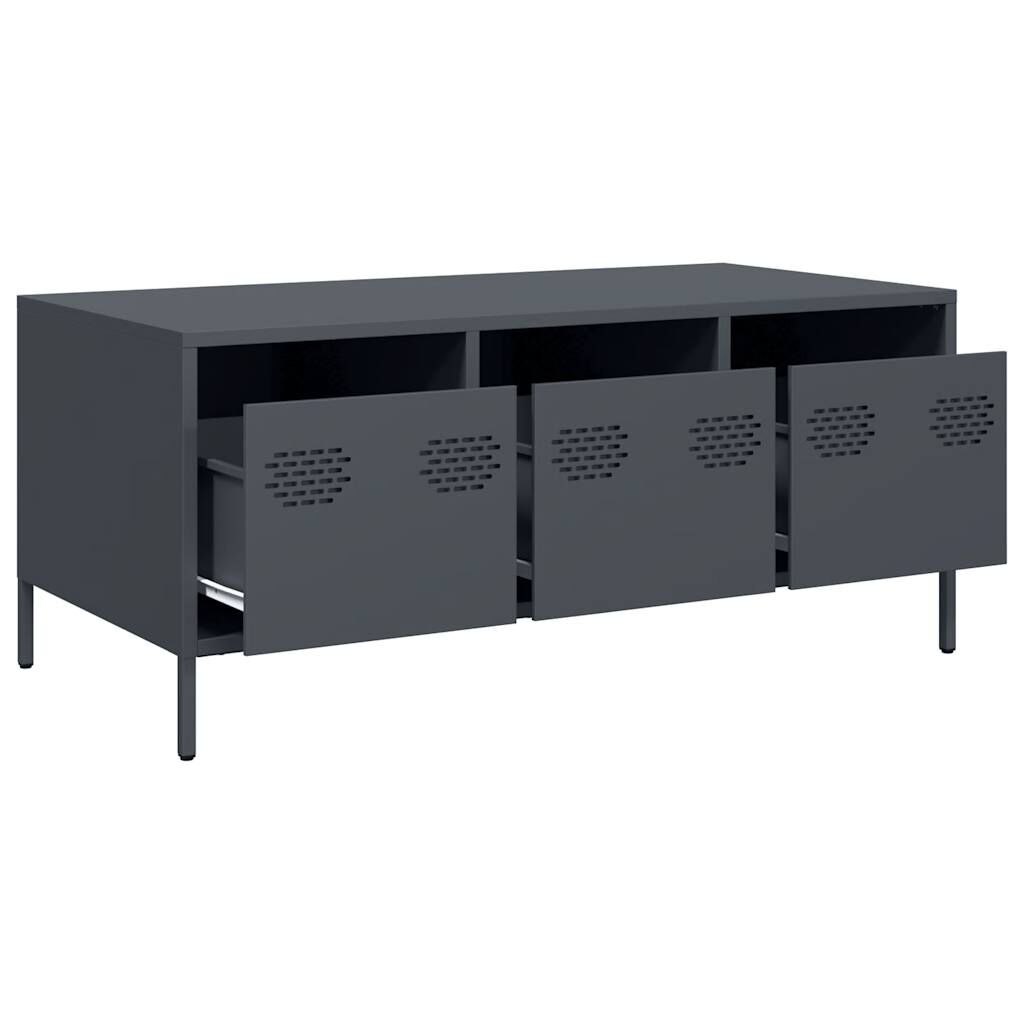 vidaXL Τραπεζάκι Σαλονιού Ανθρακί 101,5x50x43,5εκ Χάλυβα Ψυχρής Έλασης