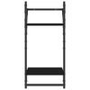 vidaXL Ράφια Τοίχου Σετ 4 τεμ. με Μπάρες Μαύρα από Επεξεργασμένο ξύλο