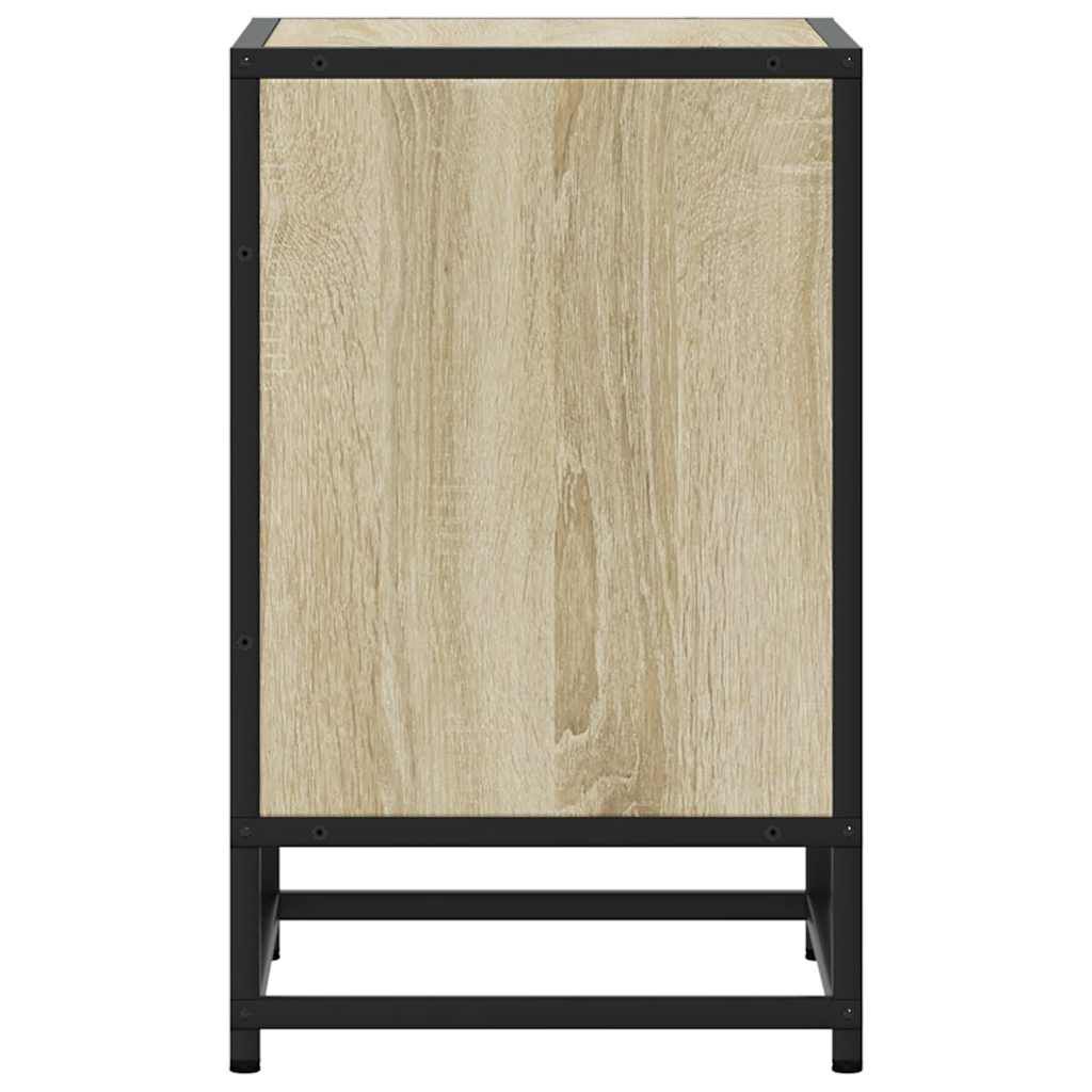 vidaXL Κομοδίνα 2 τεμάχια Sonoma Oak Κατασκευασμένο ξύλο και μέταλλο