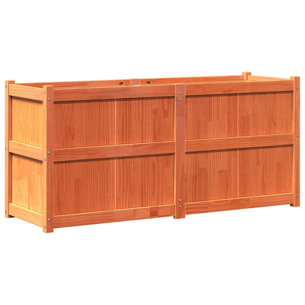 vidaXL Ζαρντινιέρα Καφέ Κεριού 150 x 50 x 70 εκ. από Μασίφ Ξύλο Πεύκου