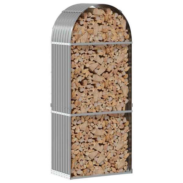 vidaXL Ξυλοθήκη Ανοιχτό Γκρι 80 x 45 x 190 εκ. από Γαλβανισμένο Ατσάλι