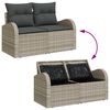 vidaXL Σετ Καναπέ Κήπου με μαξιλάρι 8 pcs Ανοιχτό γκρι Πολυ ράταν